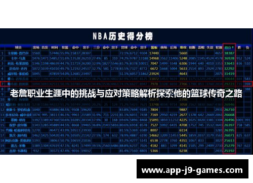 老詹职业生涯中的挑战与应对策略解析探索他的篮球传奇之路